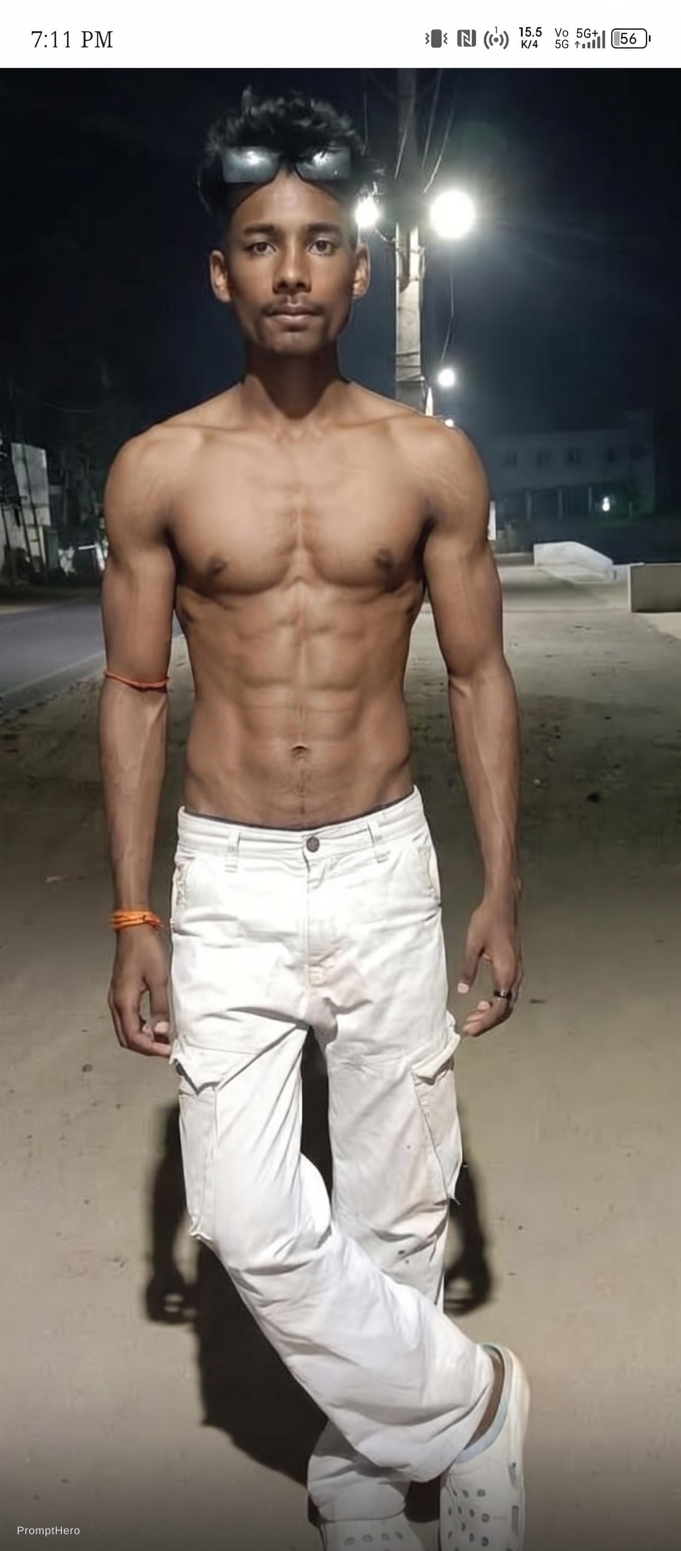 AI generated: Six pack and muscular body Without cloth 