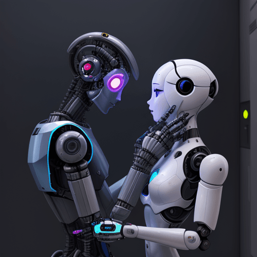 AI generated: A robot falls in love with a human.