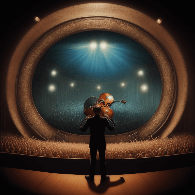 AI generated: music Album cover picture, surreal art oil picture, sound,  concert