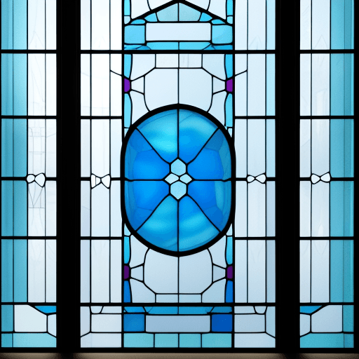 AI generated: photo of a corder window entirely made of glass from outside the building with a color combination o...