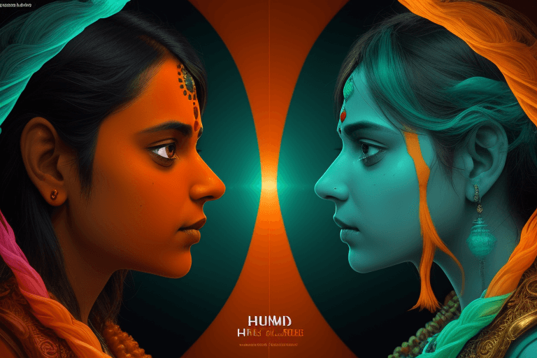 AI generated: my movie title is HIndu vs Hindu
create an image which depics hindu tradition on one side and scienc...
