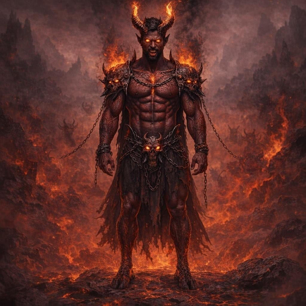 AI generated: Create a demonic version of this man 