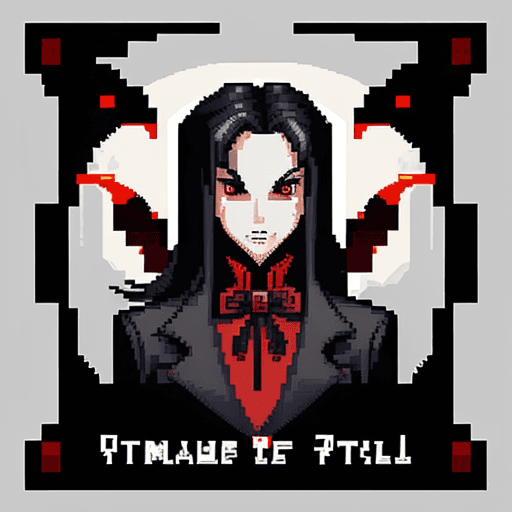 AI generated: vampire + pixel art + pixel art style + cover art style + award winning ilustration