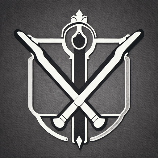 AI generated: minimal line logo of sword, vector
