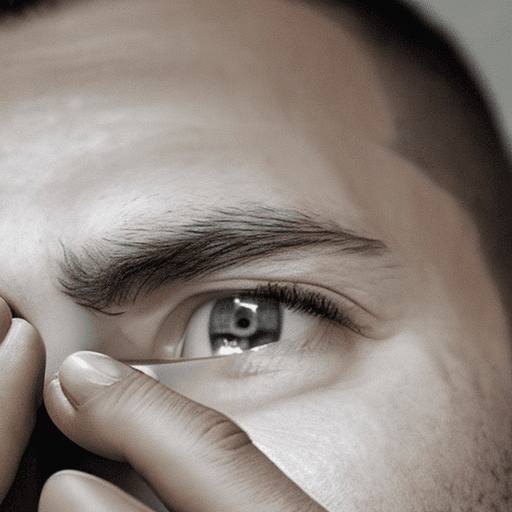 AI generated: guy makes eye drops in his eye 