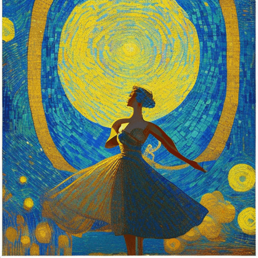 AI generated: low-angle view, Openheimer movie character dancing with Barbie night sky, soft ambient lighting, dis...