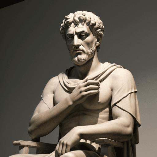 AI generated: A photo of stoic philosopher saying quotes