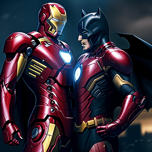 AI generated: Iron man fight with batman,4 k, ultra HD 