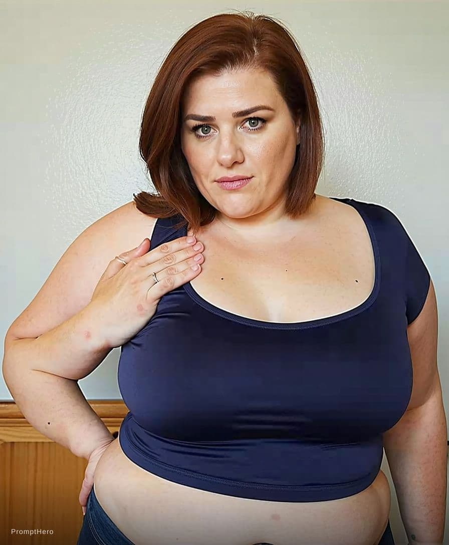 AI generated: The girl pressing her breast