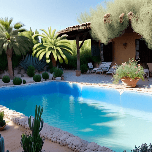 AI generated: Una hacienda típica en la huerta de Murcia sería un oasis de tranquilidad y belleza natural. Al entr...