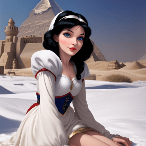AI generated: Snow white in Egypt