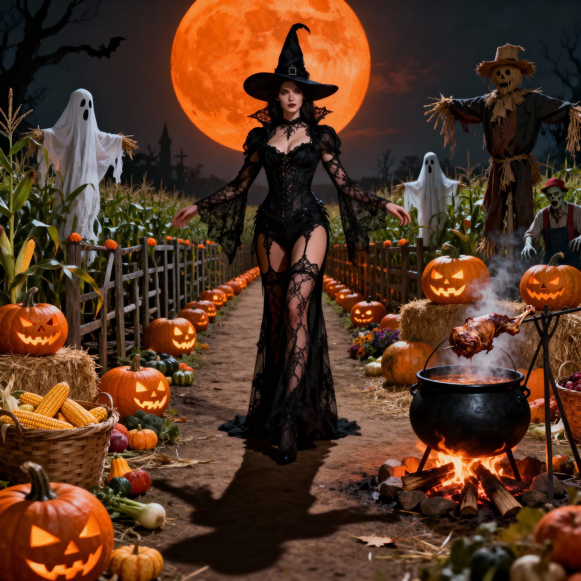 AI generated: Twisted halloween Trick-or-Treat.

Feature a naughty mischivous beautiful alluring gothic  witch....