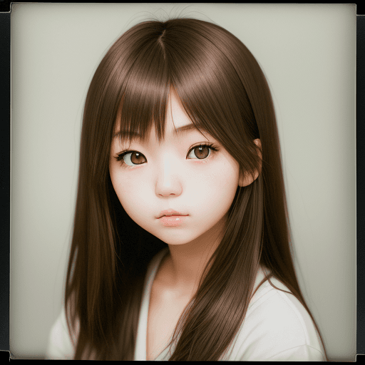 AI generated: Japanese girl, 18-21 years old, brown hair, high-quality photo portrait, shot on a Polaroid camera, ...