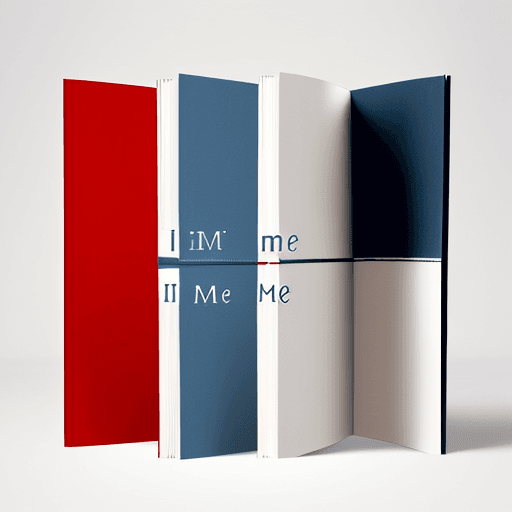 AI generated: book cover design, plain, written "I M ME", 2K, 4K