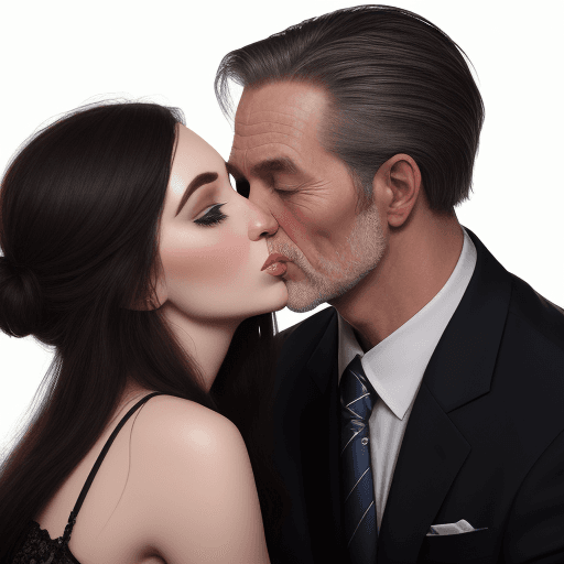 AI generated: Adelle kissing a man
