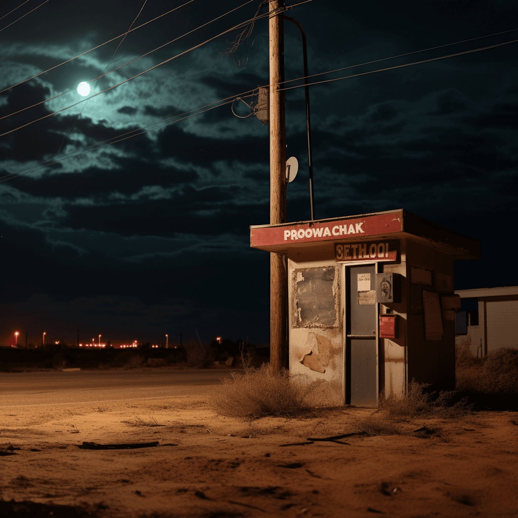AI generated: a pizza box sits in a corner, in the style of prairiecore, dark and gritty, transavanguardia, surpri...