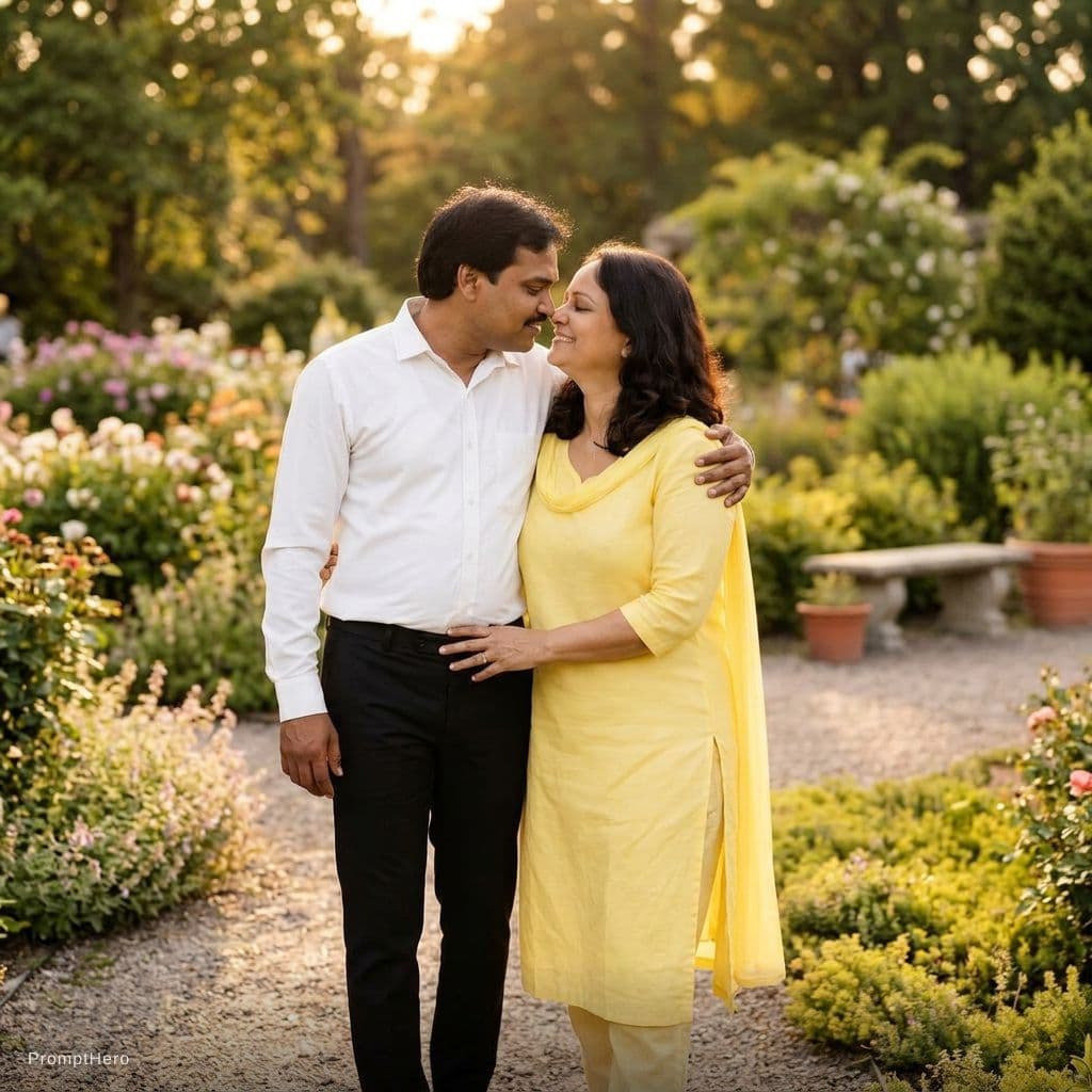 AI generated:  walking in garden, Holding each other’ solders in romentic mood, kiss pose