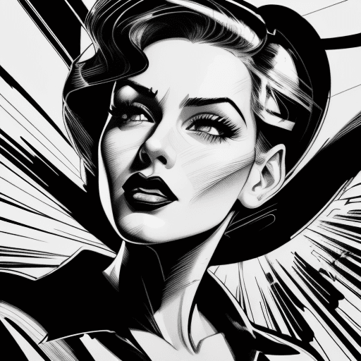 AI generated: a black and white drawing, in the style of pop art-inspired comic book style, martin ansin, undulati...