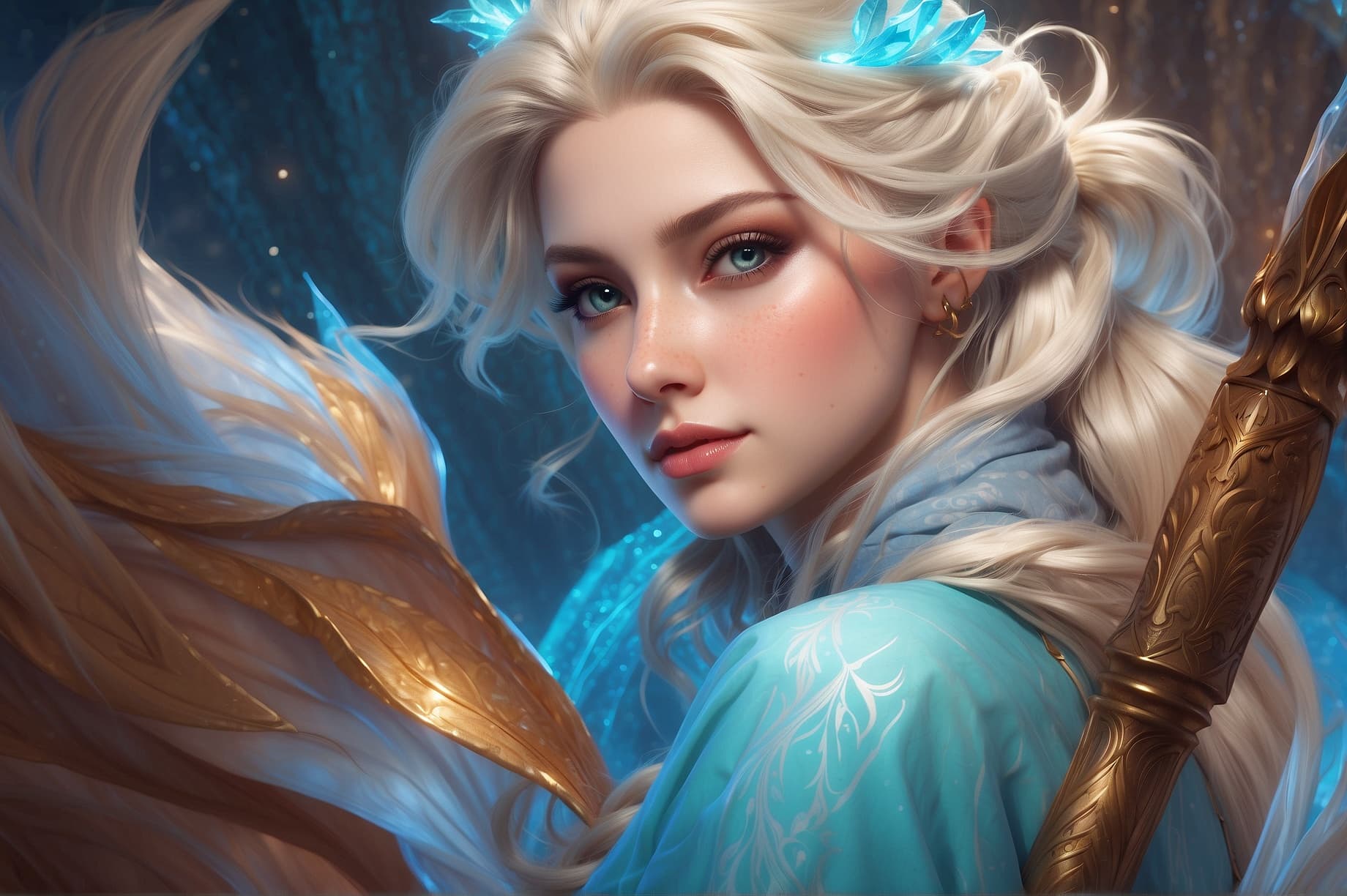 AI generated: Elsa, d & d, fantasy, intricate, elegant, highly detailed, digital painting, artstation, concept art...