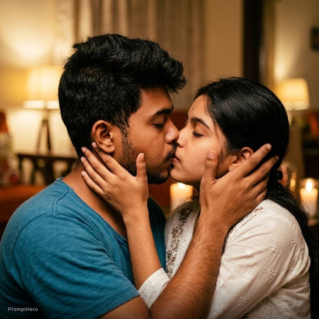AI generated: Kissing hot of romantic couple 