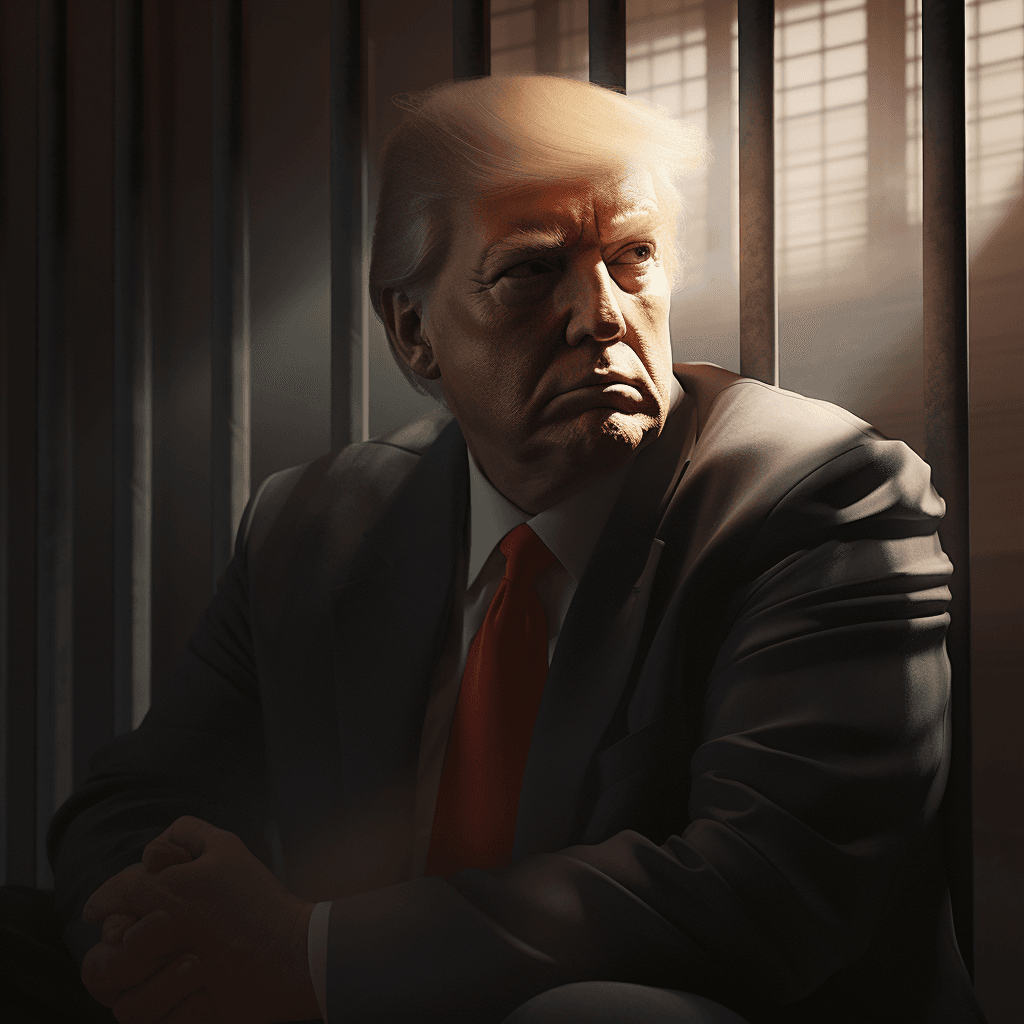 AI generated: trump, prison, hyper-realistic image, Cinematic photography, in a hyper-realistic image, Photorealis...
