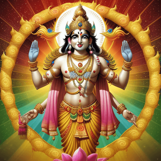 AI generated: shri hari vishnu welcoming us to embrace