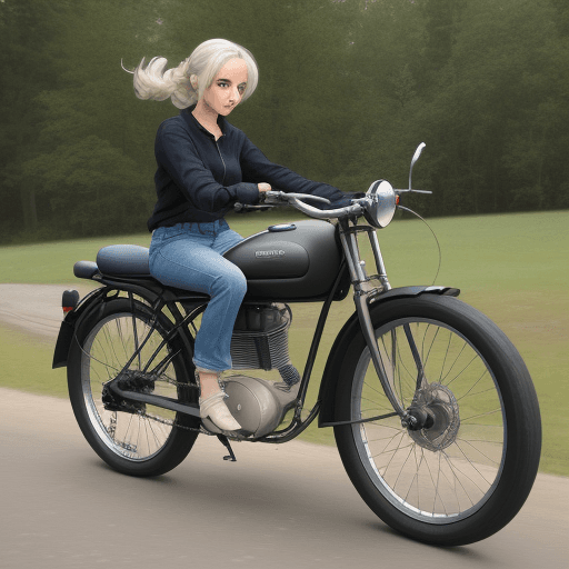 AI generated: babetta 210 with a lepricon riding it
