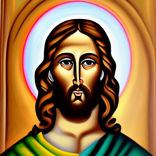 AI generated: Portrait de jésus style peinture expressionnisme