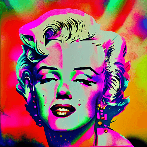 AI generated: Marilyn Monroe, T-Shirt, lofi colors, lofi vibes, extra eyes