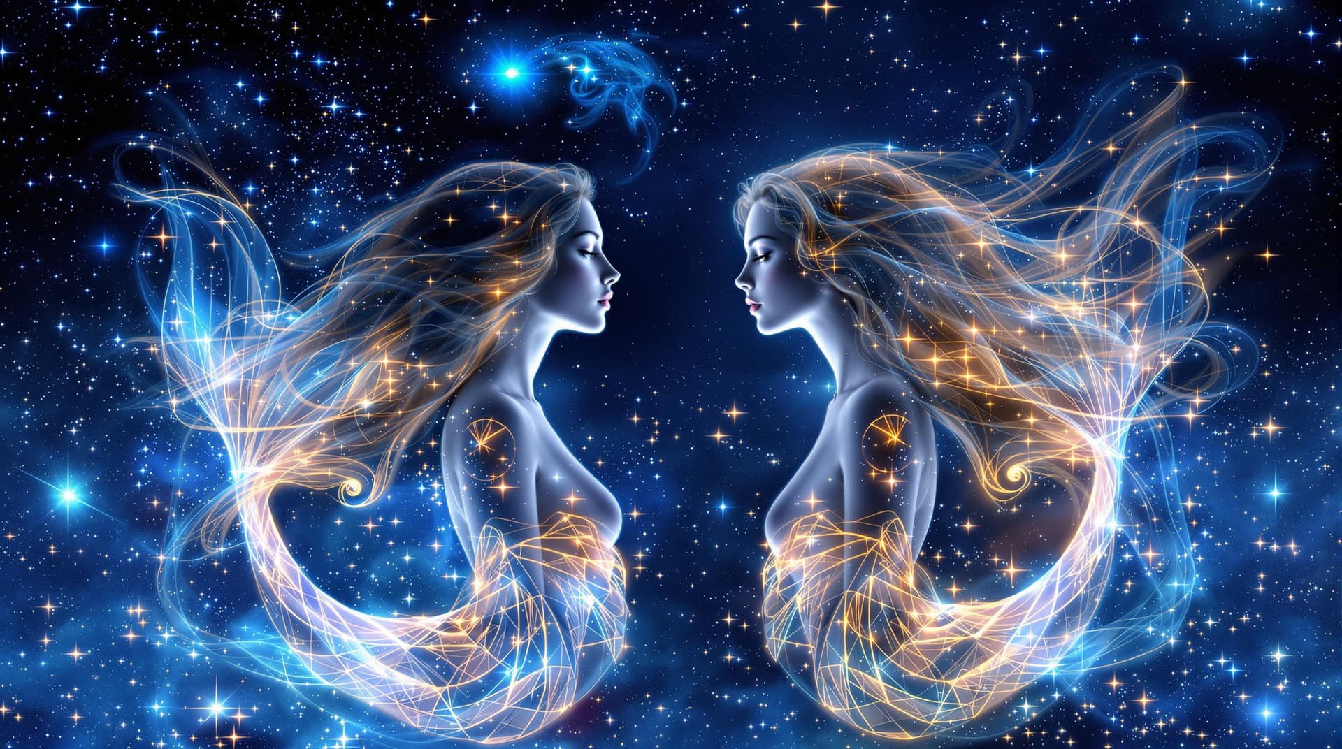 AI generated:  This digital is an image into an image duplicated  fractal artwork features a celestial zodiac them...