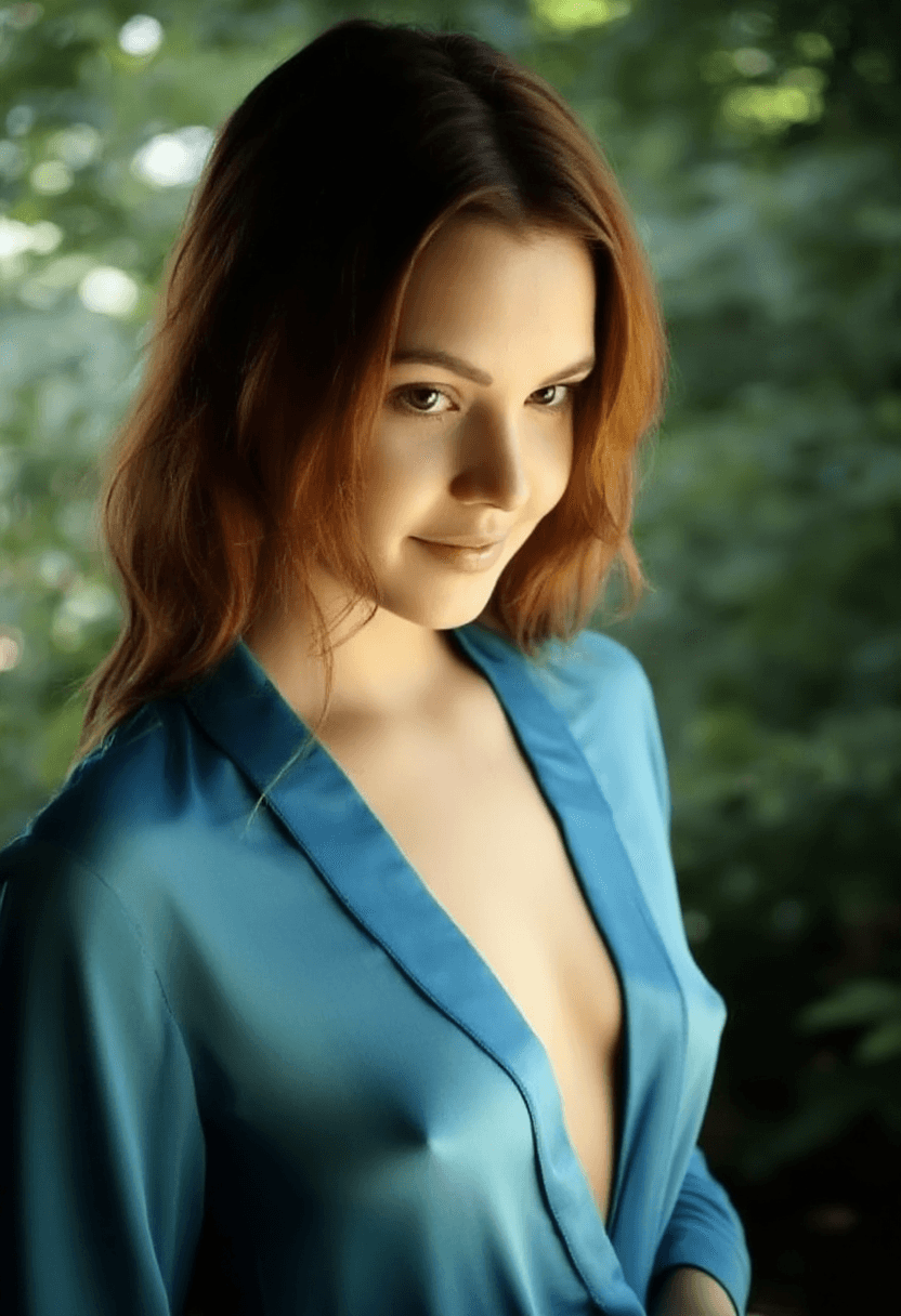 AI generated: Create a high-resolution, photorealistic portrait of a fit adult woman with long, wavy copper hair. ...