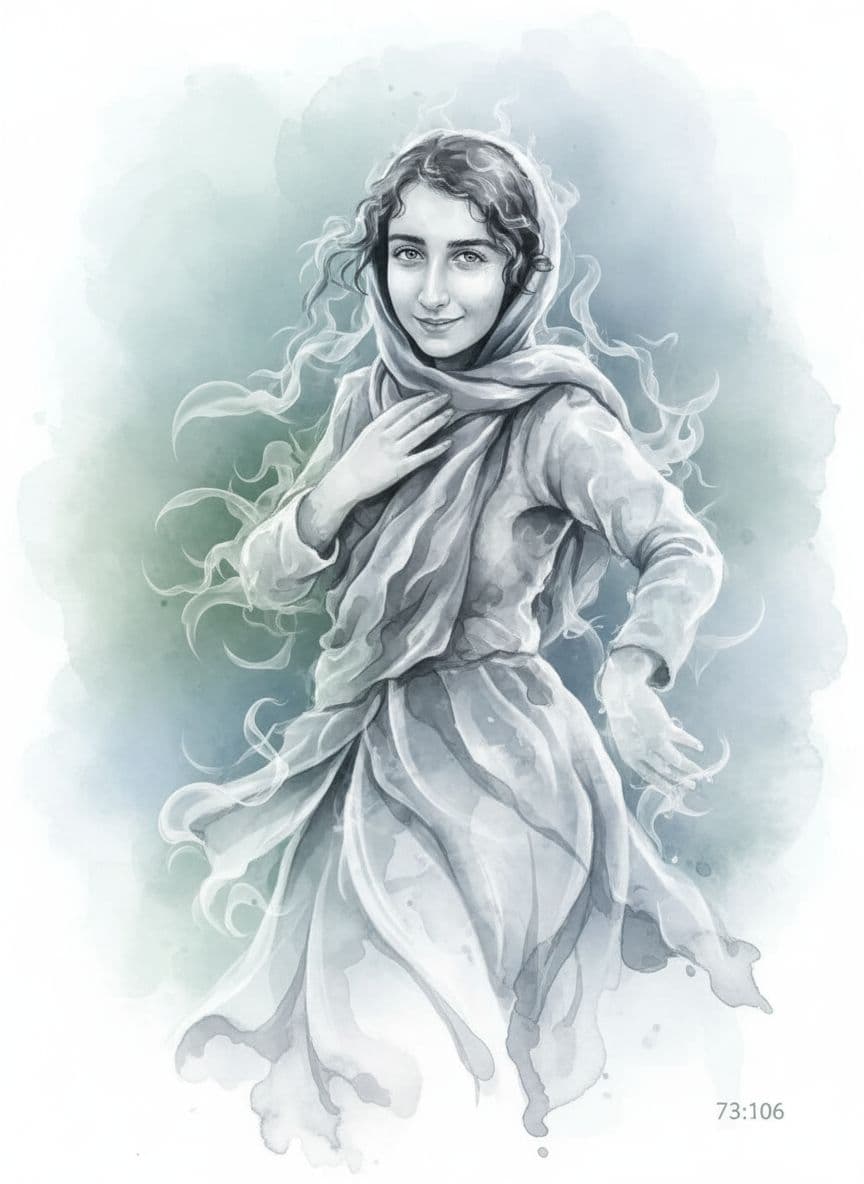 AI generated: smoke sculpture portrait of a woman, in the style of flowing fabrics, delicate ink washes, dance, ju...