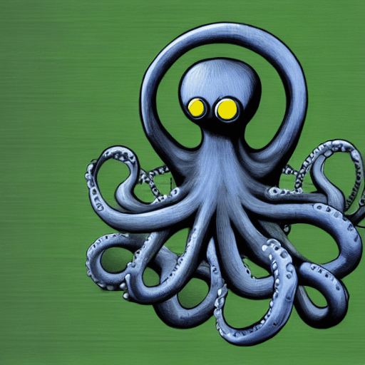 AI generated: Octopus with a padlock beetwen the tentacles human version

