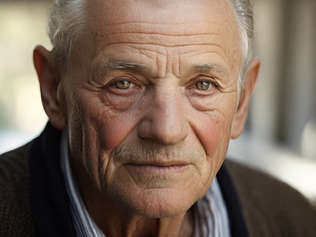 AI generated: “close-up portrait, elderly man, natural light, sharp, detailed face, magazine, press, photograph, d...
