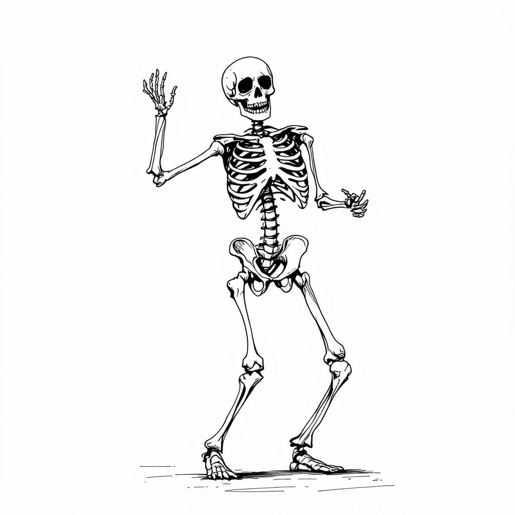 AI generated: Dancing skeleton 