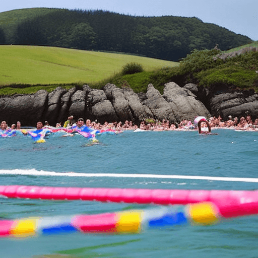 AI generated: wales swimming in sea