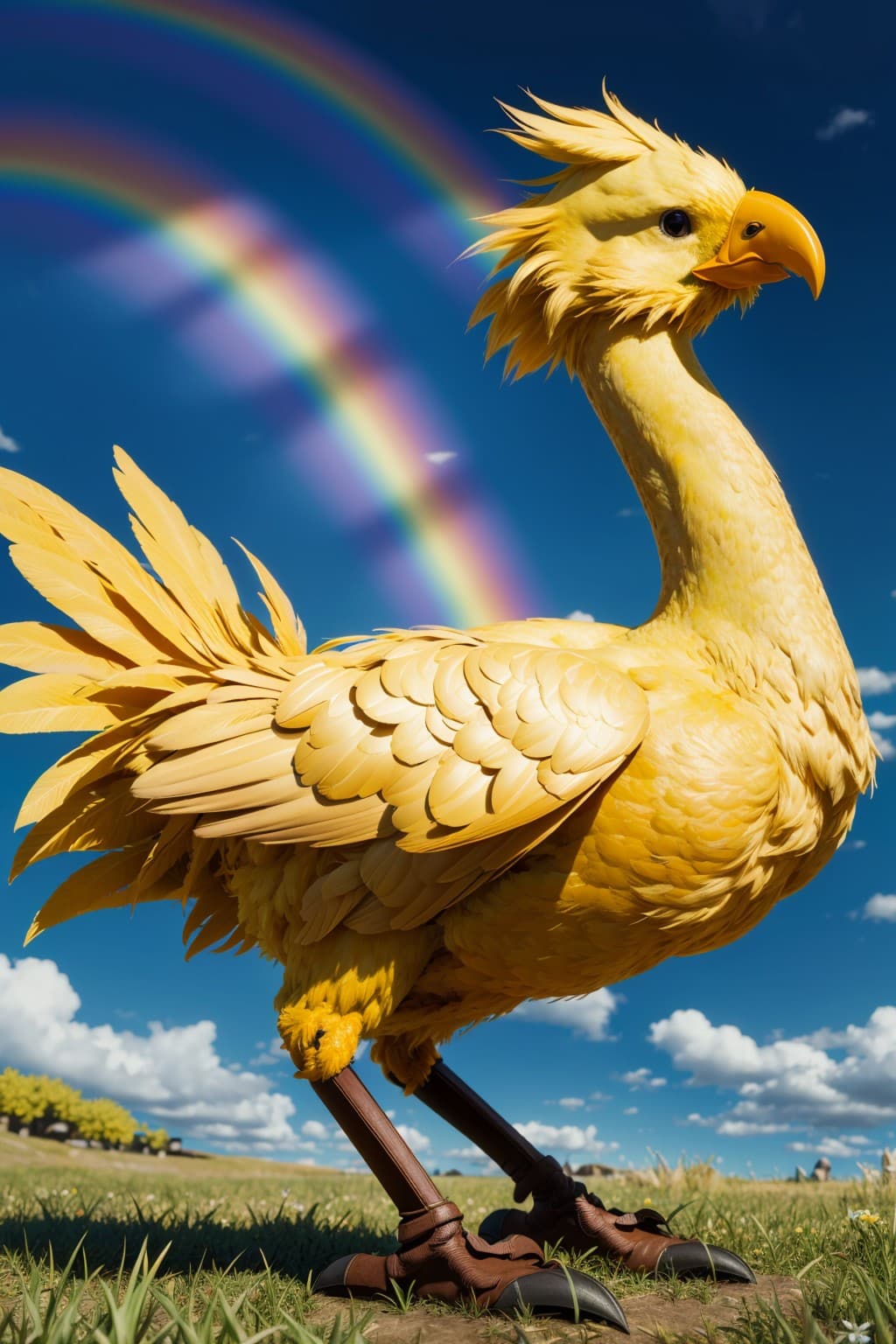 AI generated: masterpiece, best quality, chocobo, chocobo (final fantasy), <lora:ChocoboFinalFantasy2:0.7>, perfec...