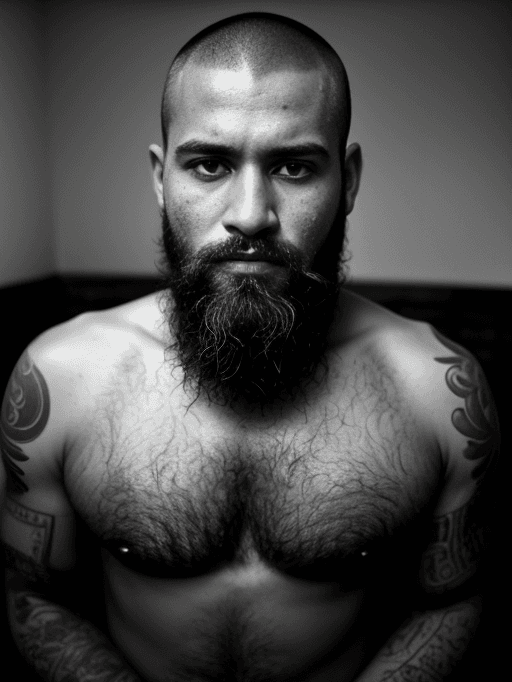 AI generated: Award winning photo of a man, 25 years old, serious, ethnic, by Estevan Oriol, 80mm, hasselblad, no ...