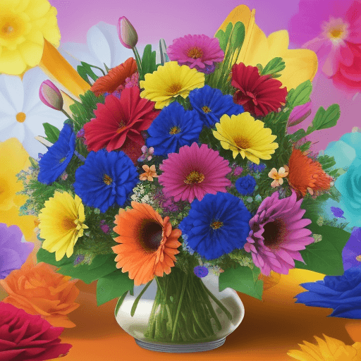 AI generated: large flowers, colorful flowers and diceñolarge and colorful flowers of very beautiful appearance