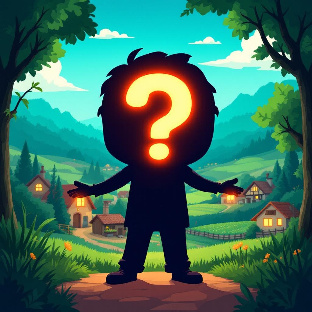 AI generated: A friendly cartoon illustration of a person silhouette with a large glowing question mark for a face...