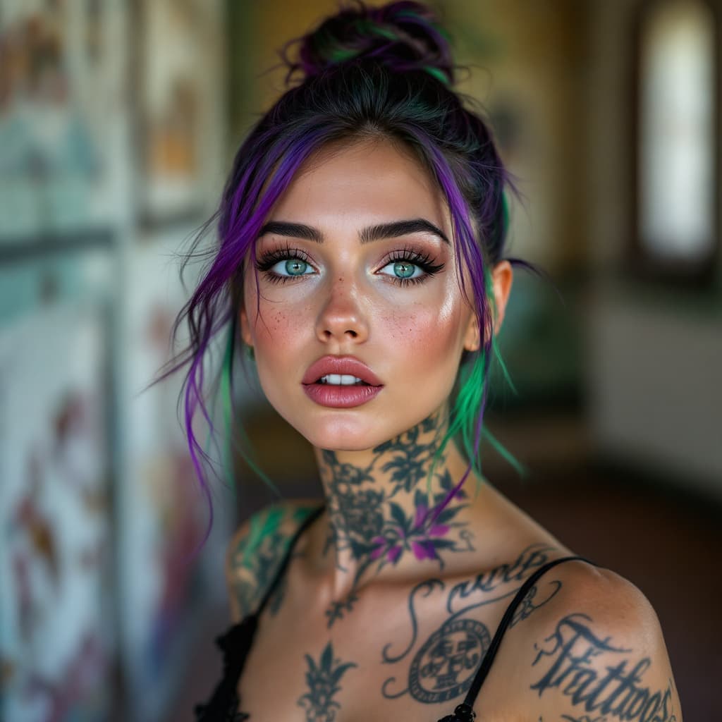 AI generated: Photo of a ultra realistic headshot (full face and hair visible) of a models face,Her face has a wid...