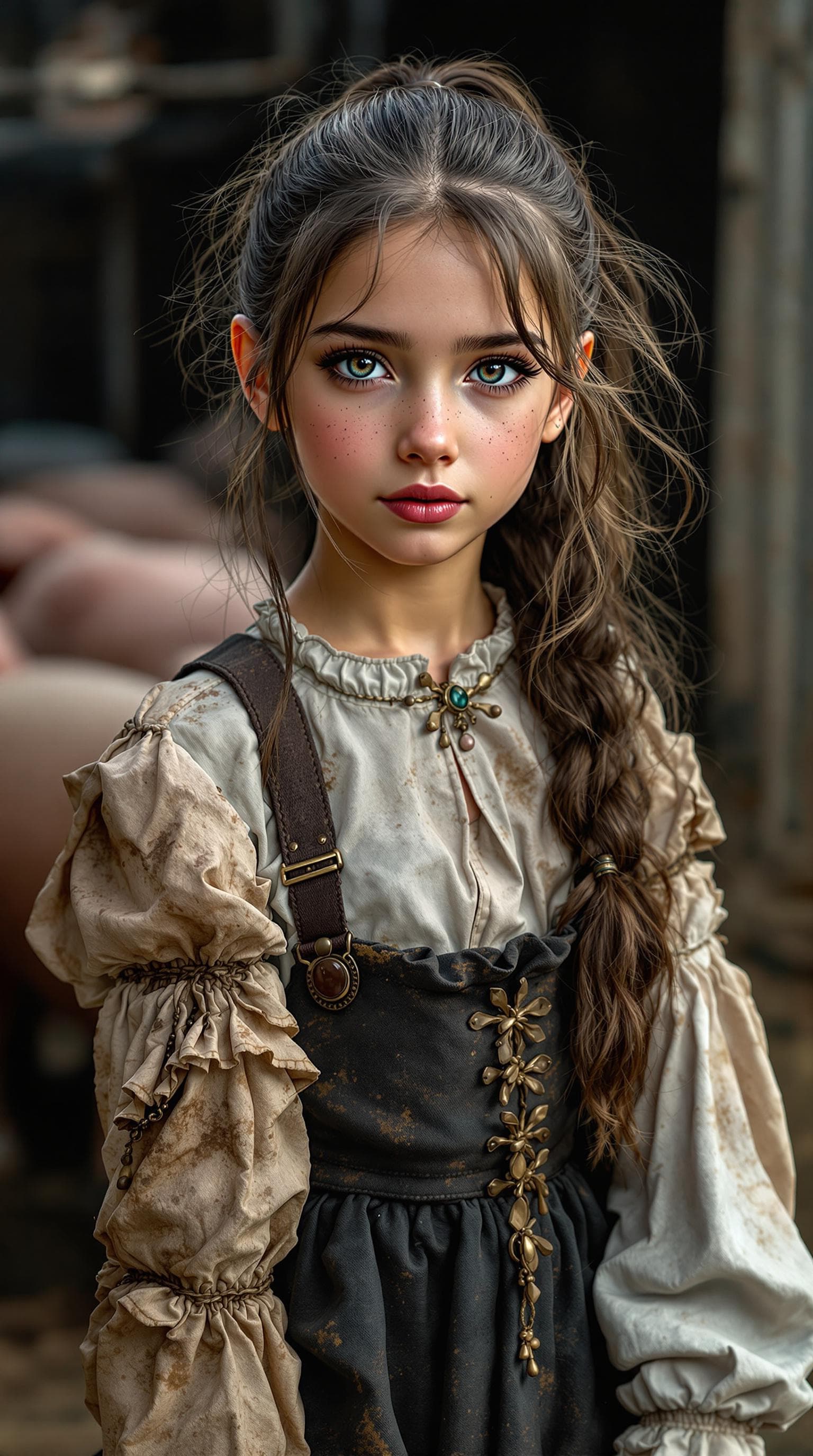 AI generated: a professional photo of a exceptionally beautiful girl in the world (age 11), (eleven year old), Pol...