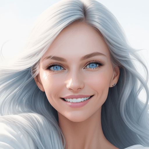 AI generated: The image is a close-up portrait of a woman with striking features. She has fair skin, high cheekbon...