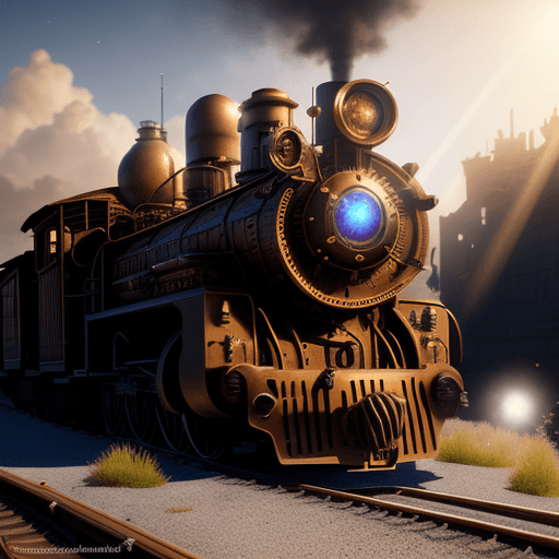 AI generated: steampunk train supperrealistic, artstation, fantasy, 4k, octane render, cinematic lighting, anamorp...