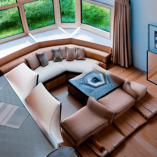 AI generated: High resolution photography interior design, modern architecture, dreamy sunken living room conversa...