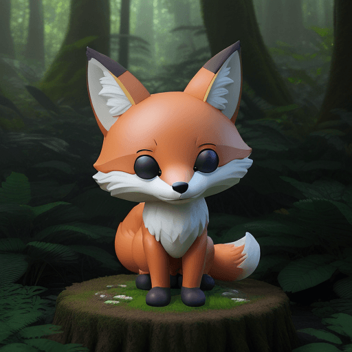 AI generated: Fox character embodying tranquility and serenity in a peaceful forest setting, 3D modeled in Blender...
