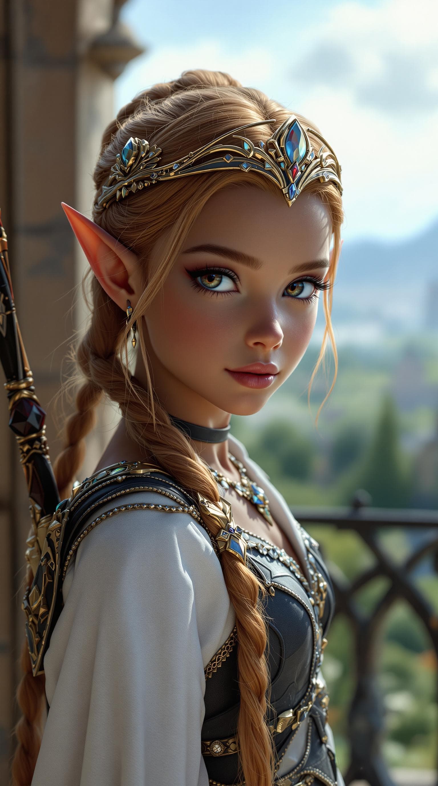 AI generated: a professional photo of a exceptionally of the most beautiful blood elf princess girl in the world, ...