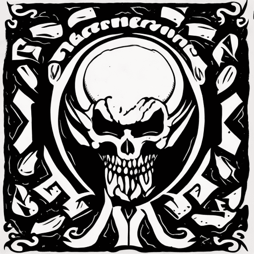 AI generated: the logo of a black metal band called Meatgrinder.