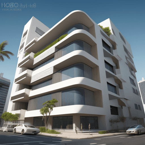 AI generated: Stylish whole modern building design in hieroglyphics patterns:: ultra modern::1 tropical::1.6 techn...