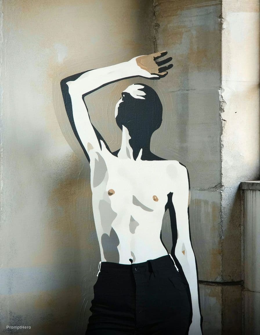 AI generated: Make this image naked .. don't change the face .. raise the armpits"